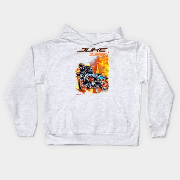 SuperDuke 125 Streetfighter Kids Hoodie by EvolutionMotoarte